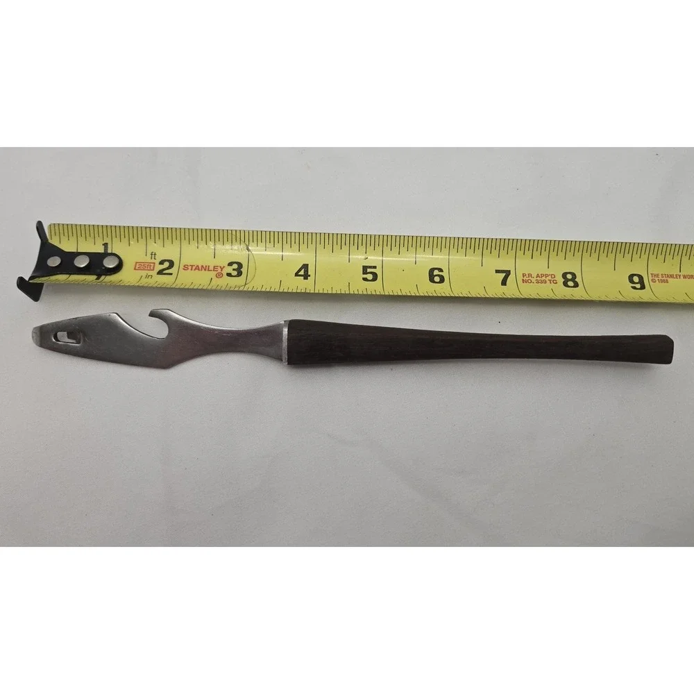 Vintage Wood Handle Bottle Opener Stainless‎ Steel Mid-century Modern
